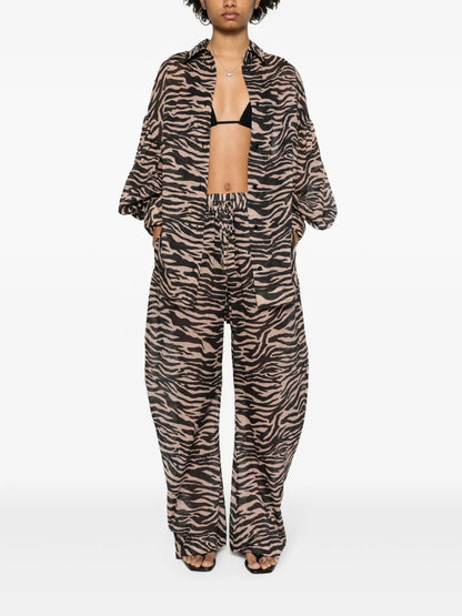 Zebra-Print Cotton Shirt