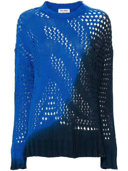 Colourblock Open-Knit Jumper