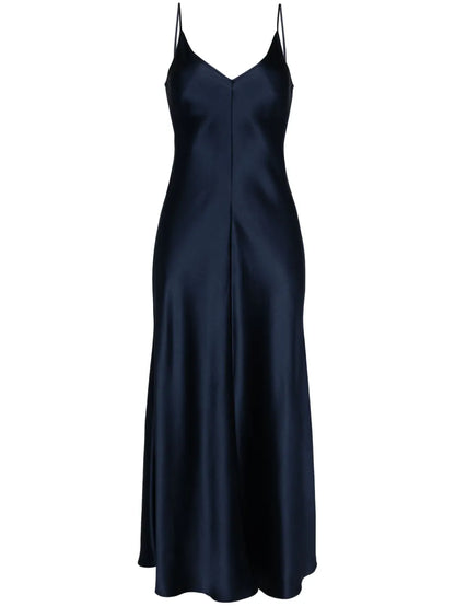 V-Neck Slip Silk Dress