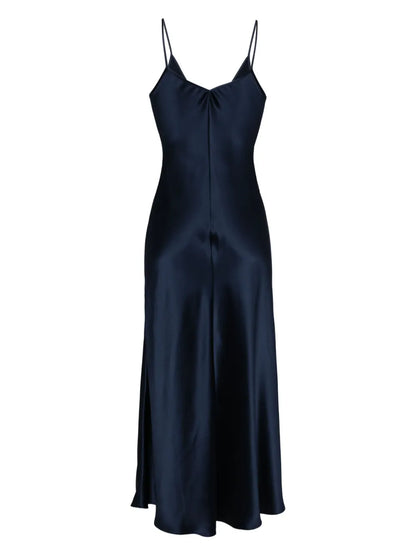 V-Neck Slip Silk Dress