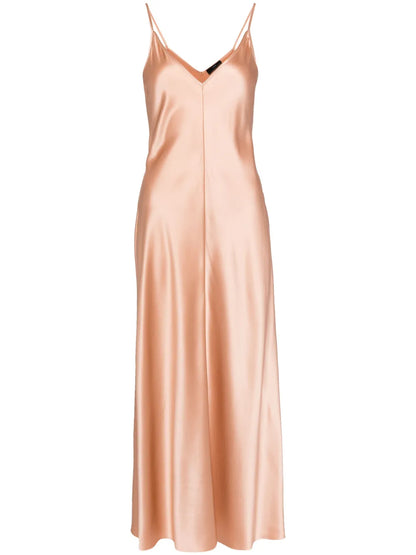 V-Neck Slip Silk Dress