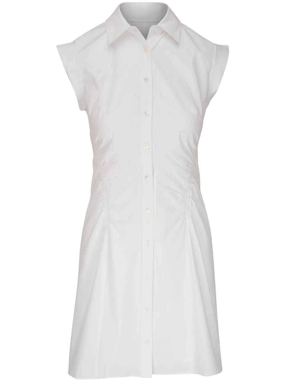 Cap-Sleeve Gathered Shirtdress