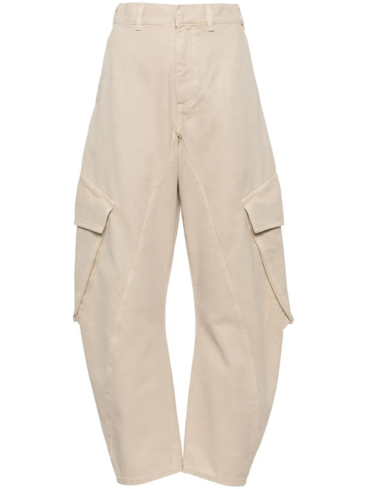 Twisted Tapered-Leg Cargo Jeans