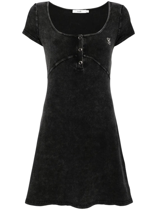 Logo-Appliqué Ribbed Minidress