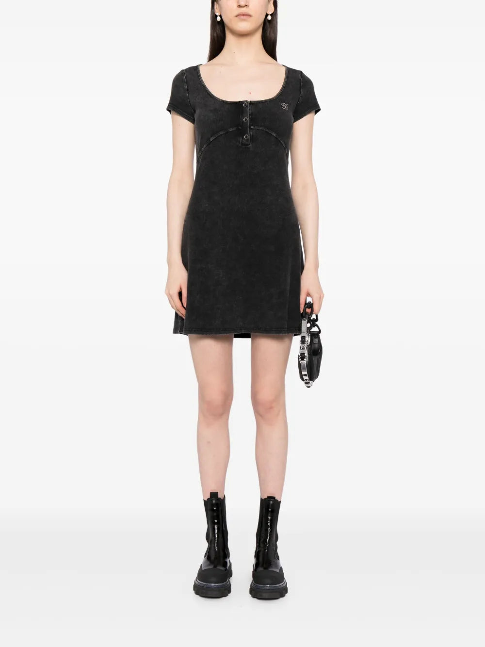 Logo-Appliqué Ribbed Minidress