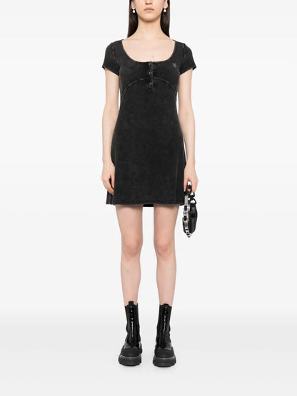 Logo-Appliqué Ribbed Minidress