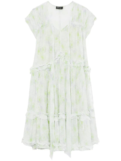 Floral-Print Ruffled Mini Dress