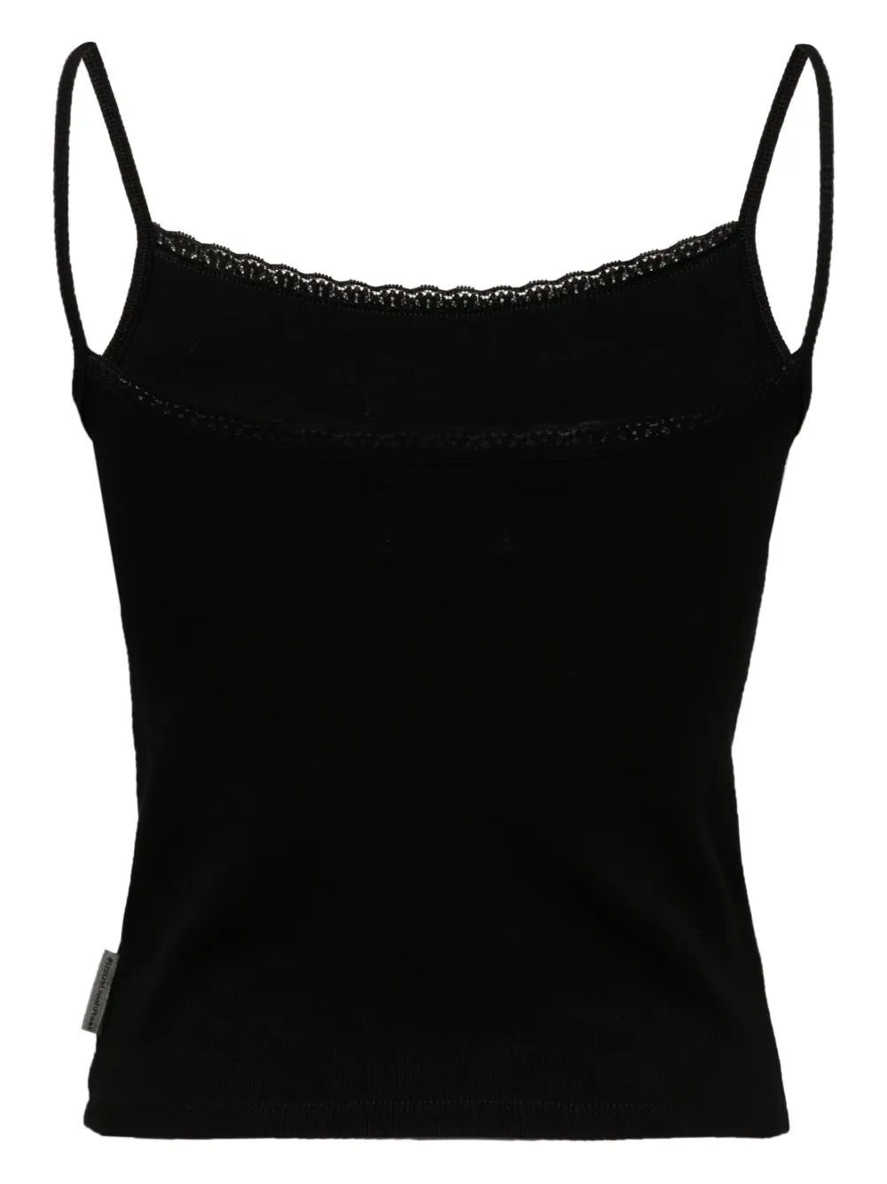 Ribbed-Knit Lace-Trim Top