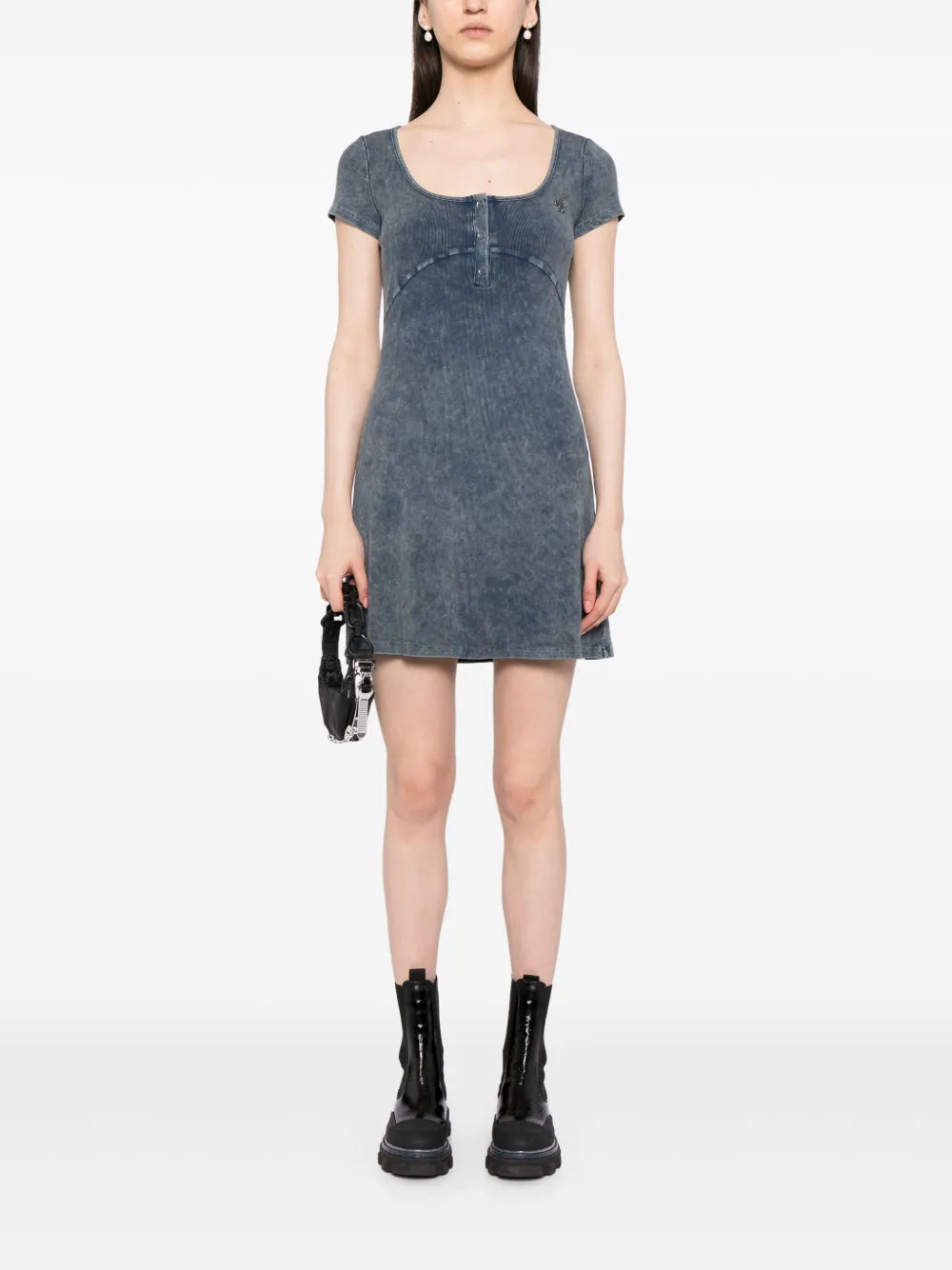 Logo-Appliqué Ribbed Minidress