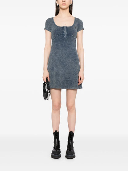 Logo-Appliqué Ribbed Minidress