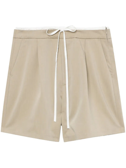 Drawstring Pleated Shorts