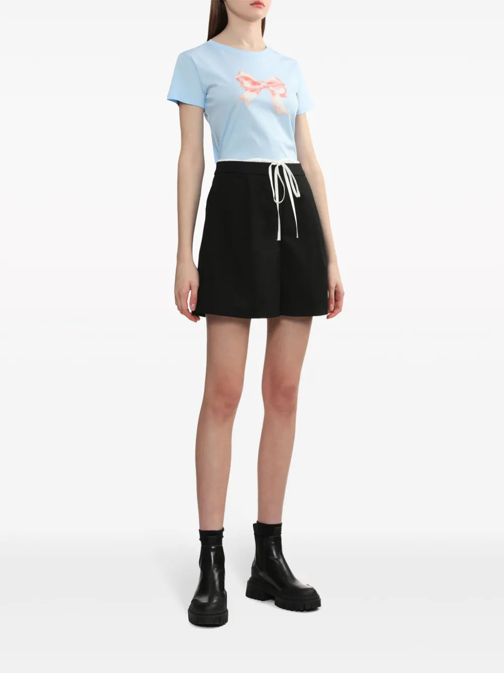 Drawstring Pleated Shorts