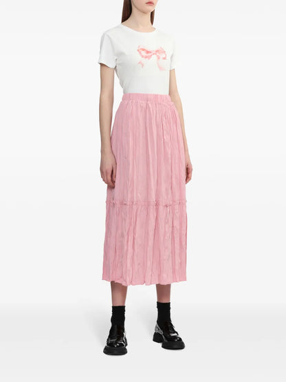 A-Line Tiered Midi Skirt