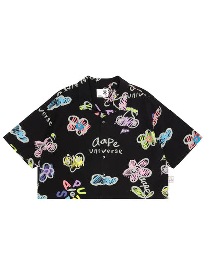 Logo-Print Button-Up Shirt