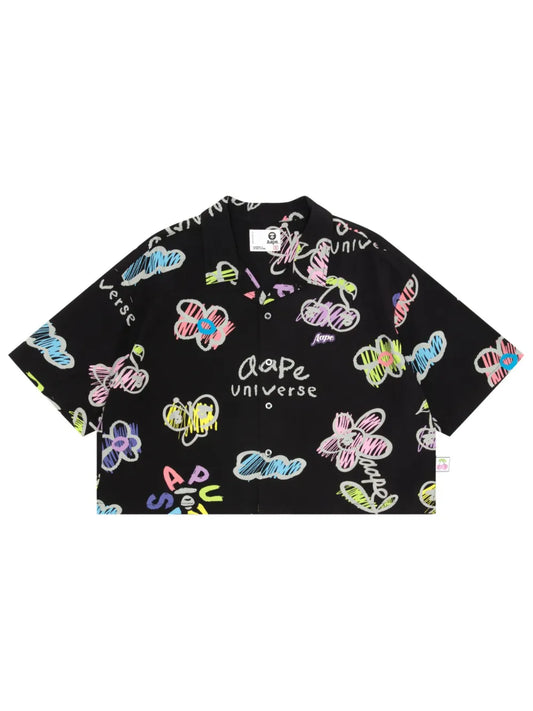 Logo-Print Button-Up Shirt