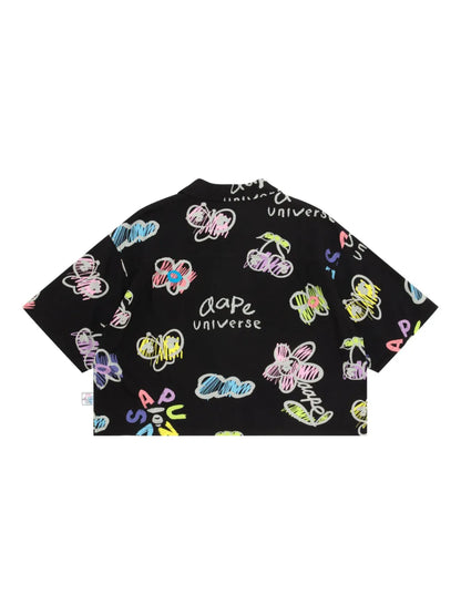 Logo-Print Button-Up Shirt