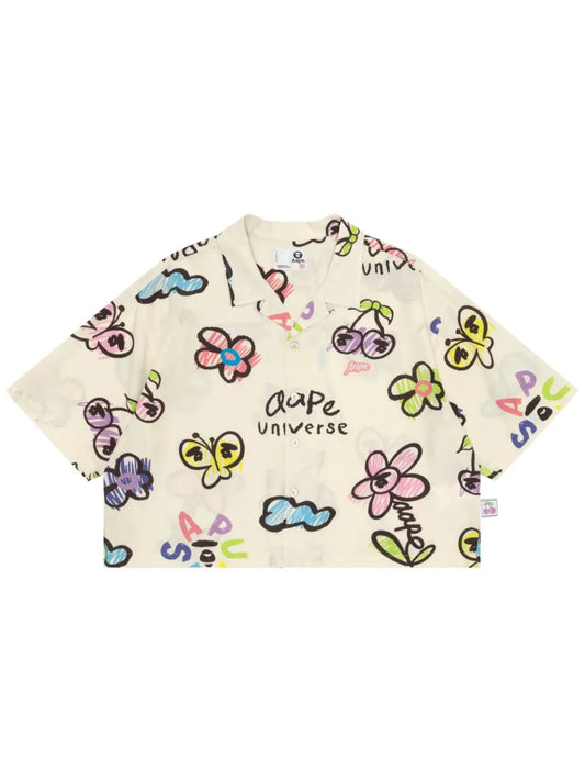 Logo-Print Button-Up Shirt