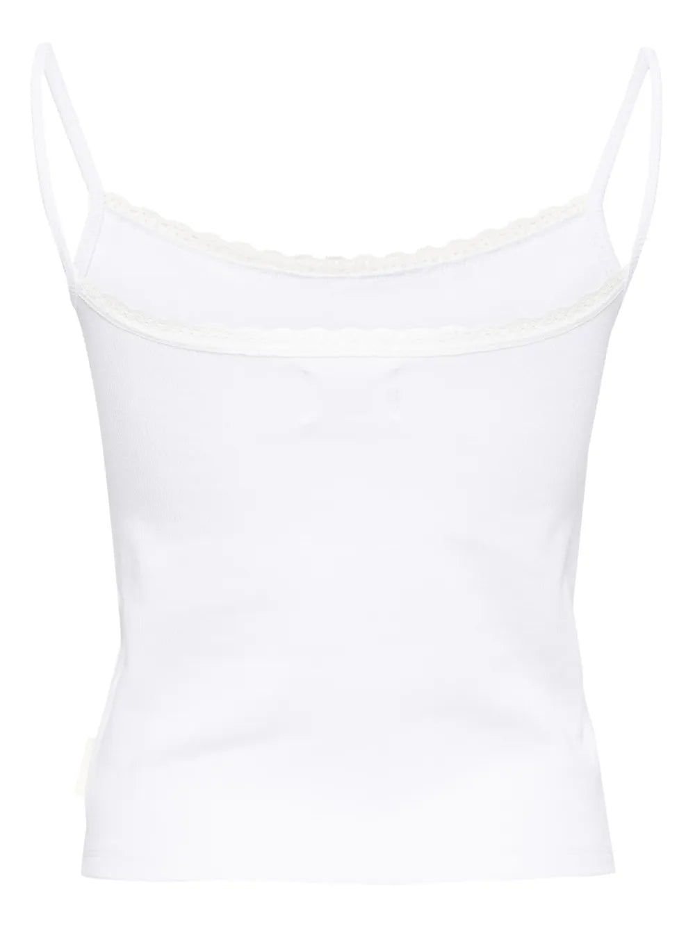 Ribbed-Knit Lace-Trim Top