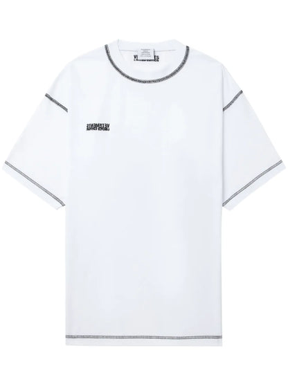 Contrast-Stitching Cotton T-Shirt