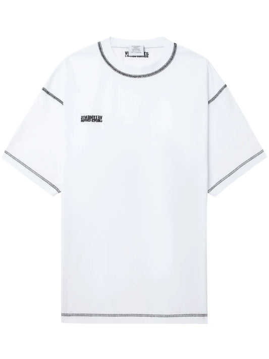 Contrast-Stitching Cotton T-Shirt