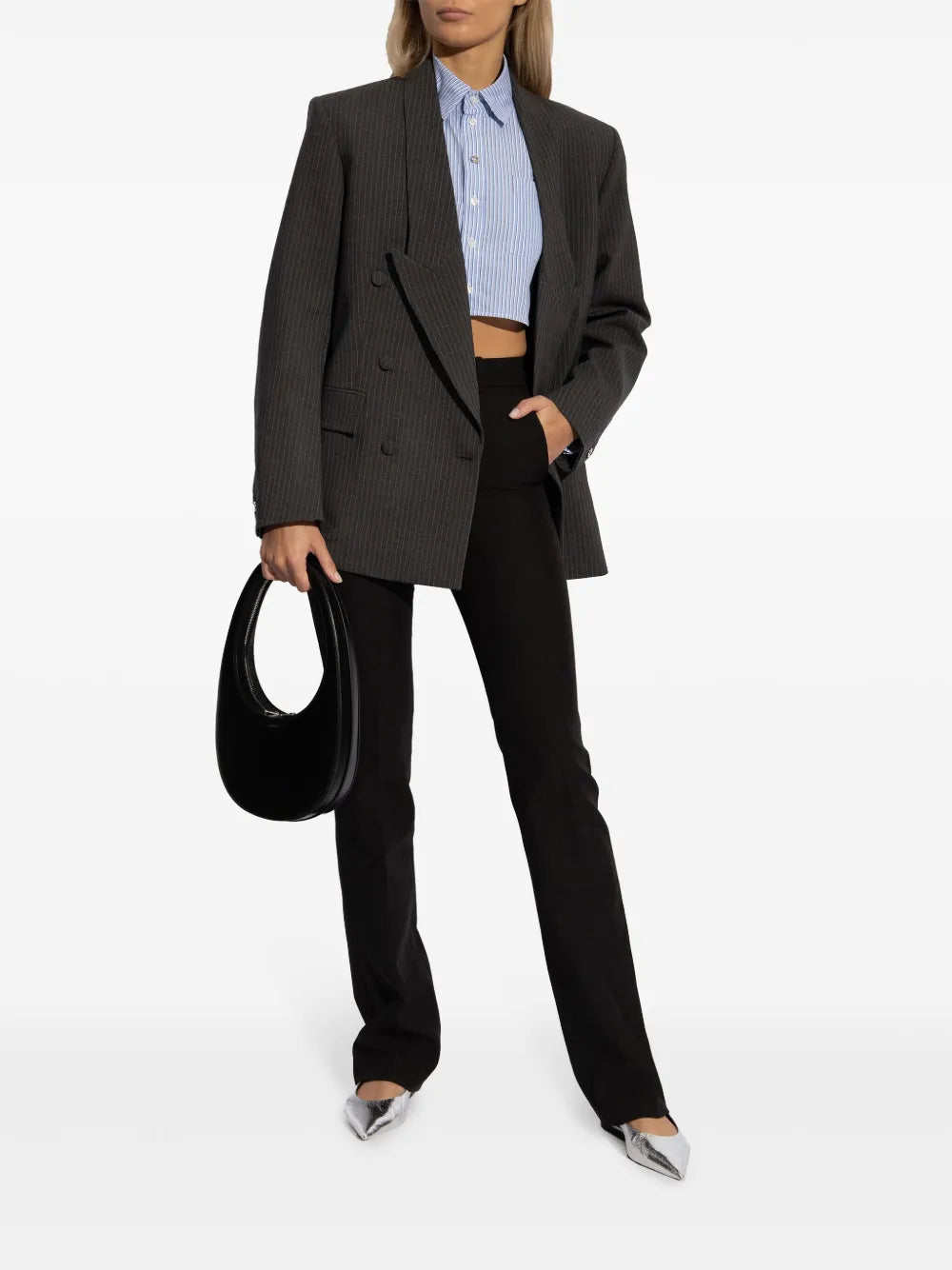 High-Waisted Straight-Leg Trousers