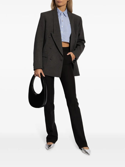 High-Waisted Straight-Leg Trousers