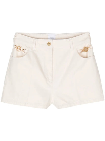 Logo-Engraved Medallion Cotton Shorts