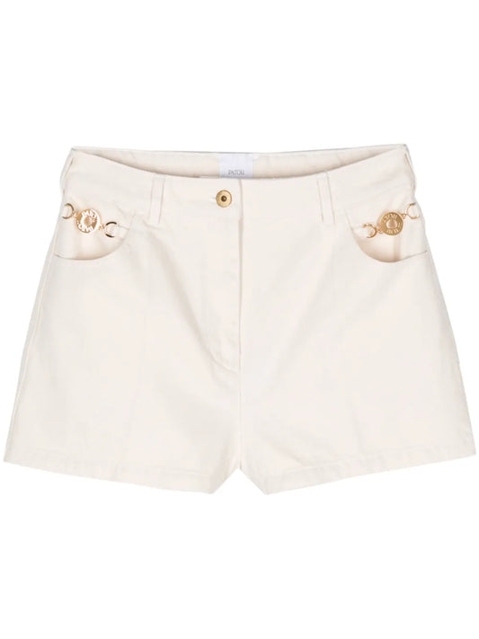 Logo-Engraved Medallion Cotton Shorts
