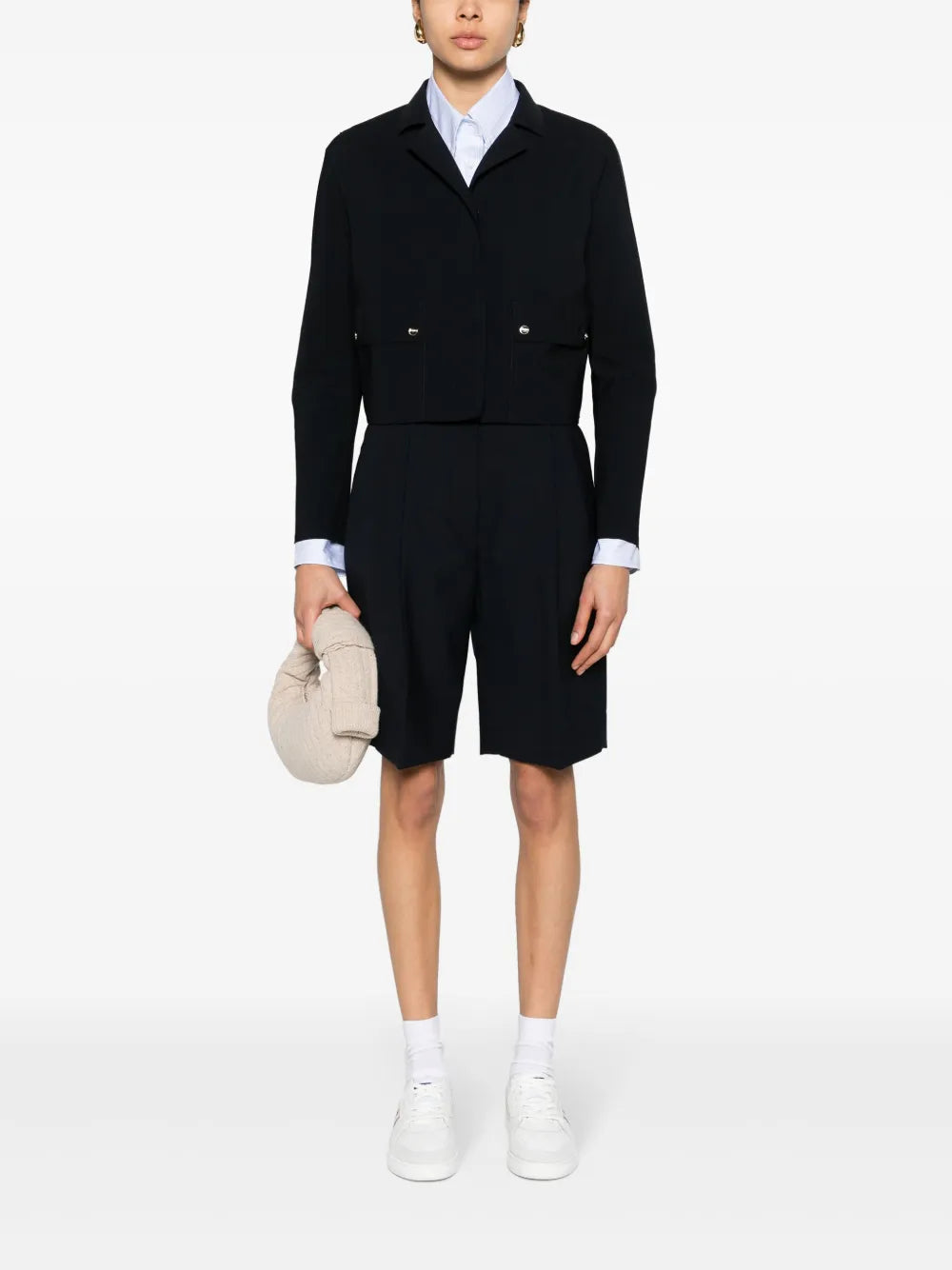 Press-Stud Cropped Jacket