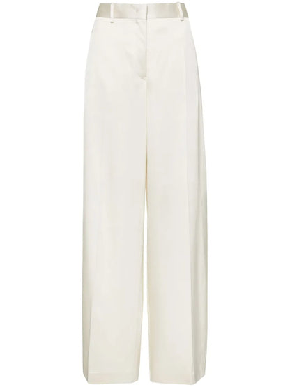 Twill-Weave Pressed-Crease Trousers