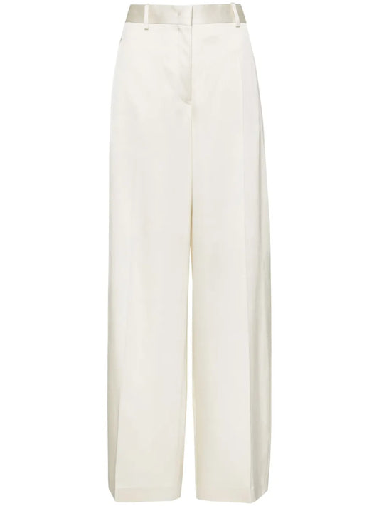 Twill-Weave Pressed-Crease Trousers