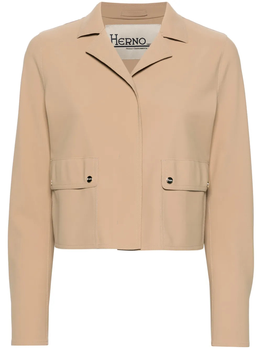 Notched-Lapels Cropped Jacket
