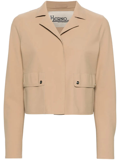 Notched-Lapels Cropped Jacket