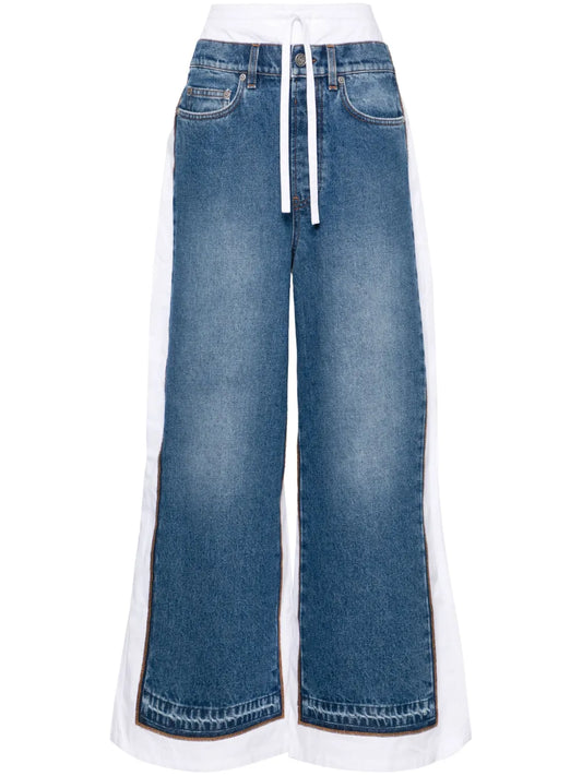 Trompe L'Oeil Denim-Panels Trousers