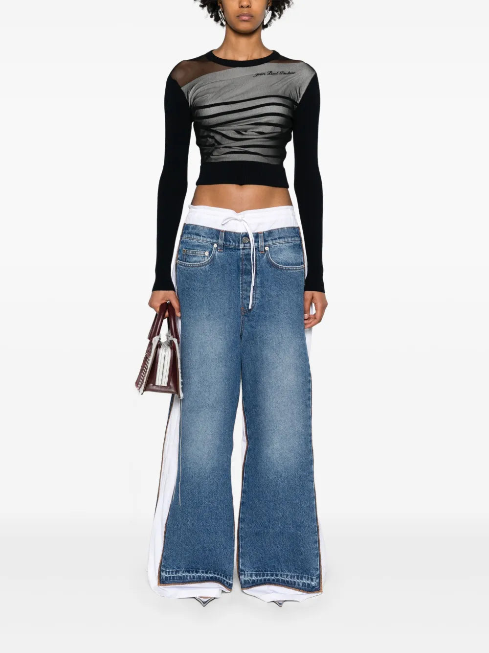 Trompe L'Oeil Denim-Panels Trousers