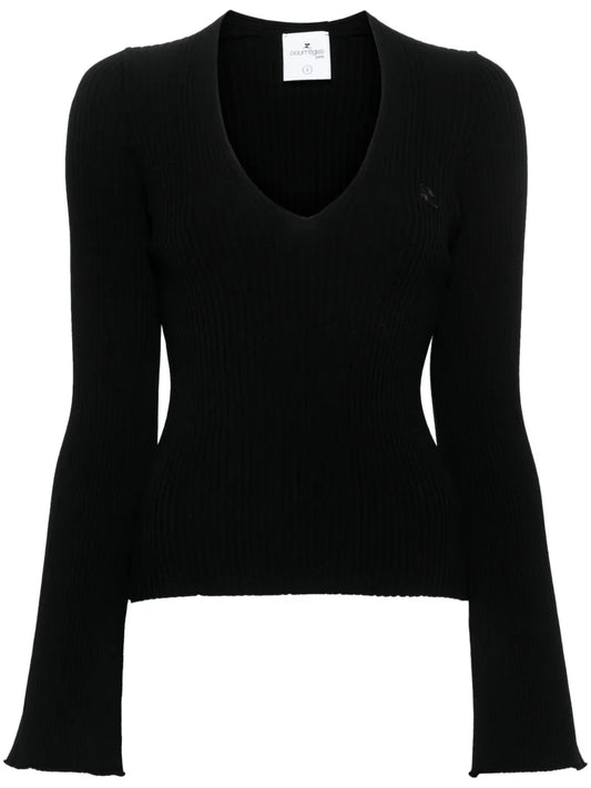 Logo-Appliqué Ribbed Jumper