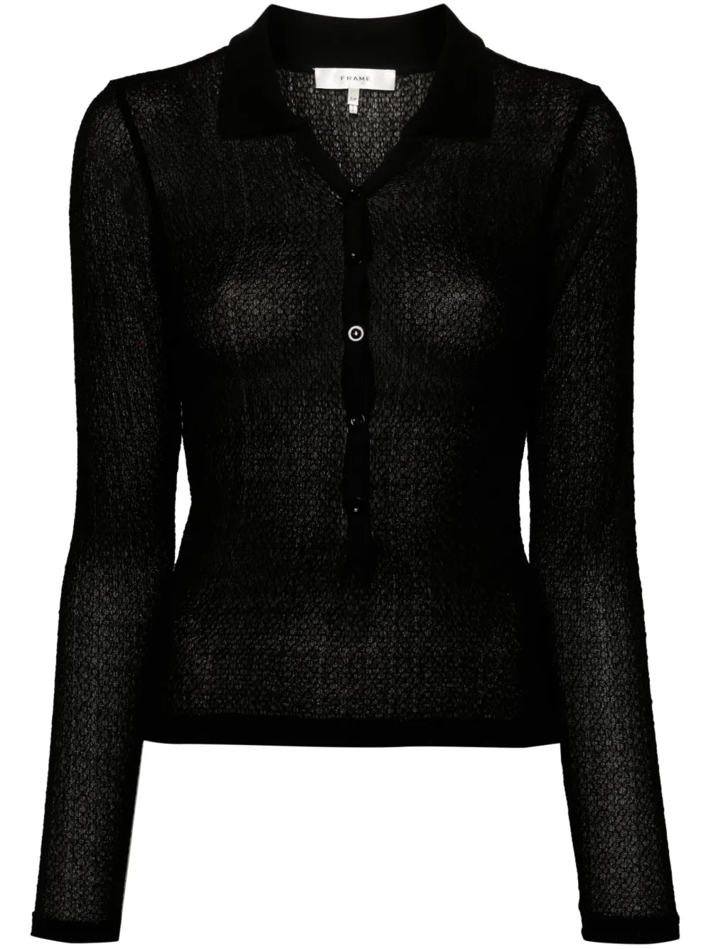 Lace Mesh Polo Top