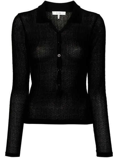 Lace Mesh Polo Top