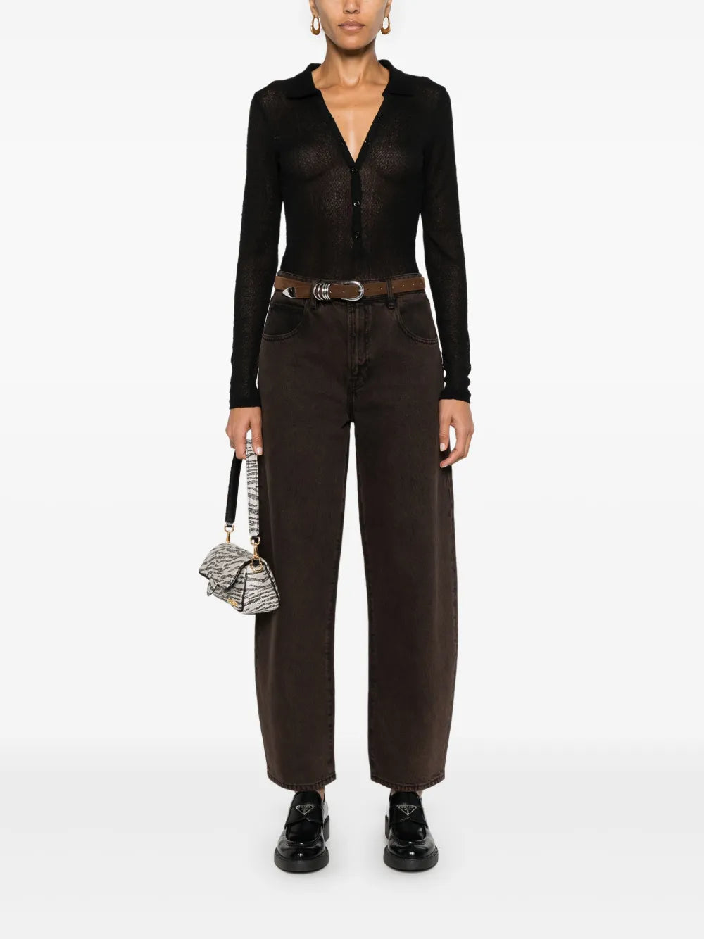 Lace Mesh Polo Top