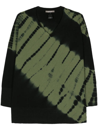 Tesuji Yoroidan Shibori Diagonal-Pattern Cashmere Jumper