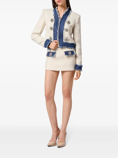 Crystal-Embellished Tweed Jacket