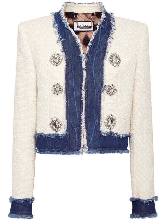 Crystal-Embellished Tweed Jacket
