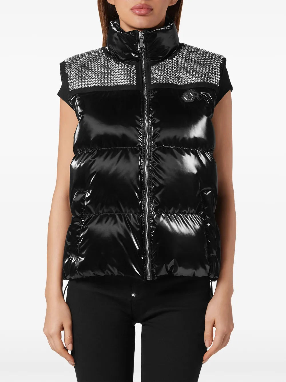 Crystal-Embellished Padded Gilet