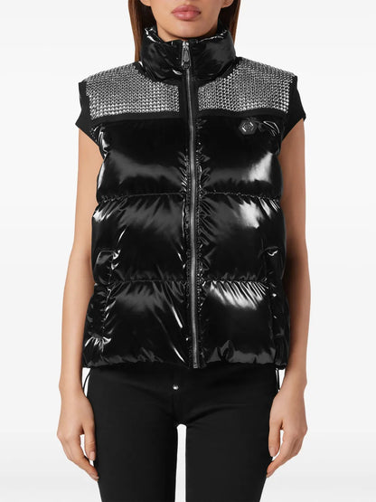 Crystal-Embellished Padded Gilet