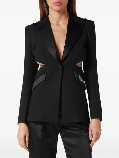 Cut-Out Single-Breasted Blazer
