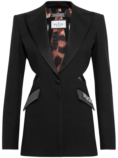 Cut-Out Single-Breasted Blazer