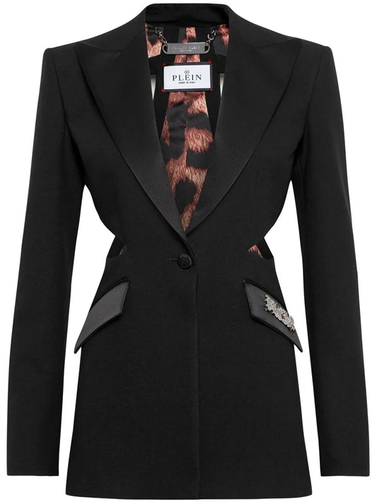 Cut-Out Single-Breasted Blazer