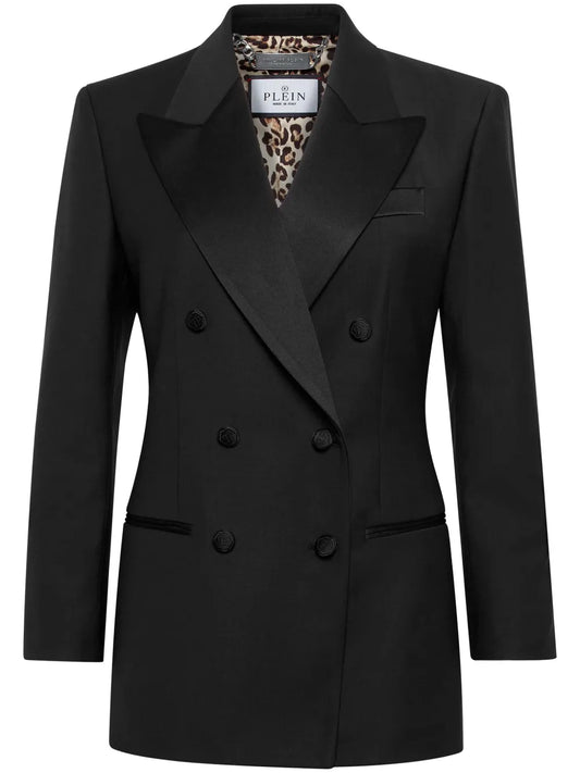 Peak-Lapels Double-Breasted Blazer