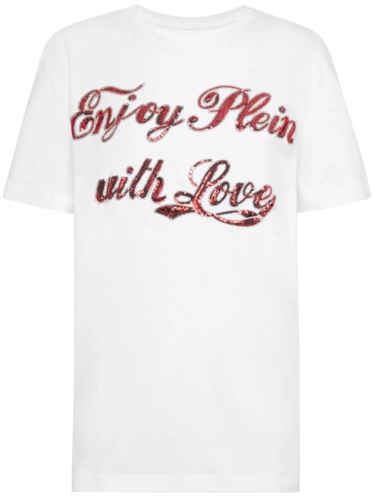 Slogan-Print Cotton T-Shirt