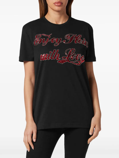 Slogan-Print Cotton T-Shirt